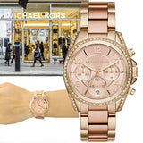 Michael Kors Blair Chronograph Rose Gold Dial Two Tone Steel Strap Watch for Women - MK6316 Authentic Buy Shop Now