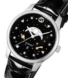 Gucci G-Timeless Moonphase Black Dial Black Leather Strap Watch For Men - YA126327 Authentic Buy Shop Now