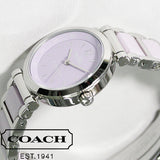 Coach Tristent Purple Dial Two Tone Steel Strap Watch for Women - 14502461 Authentic Buy Shop Now