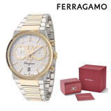 Salvatore Ferragamo F-80 Classic White Dial Two Tone Steel Strap Watch for Men - SFME00821 Authentic Buy Shop Now
