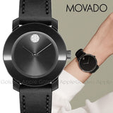Movado Bold Black Dial Black Leather Strap Watch for Women - 3600483 Authentic Buy Shop Now