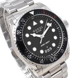 Gucci Dive Analog Black Dial Silver Steel Strap Watch For Men - YA136208 Authentic Buy Shop Now