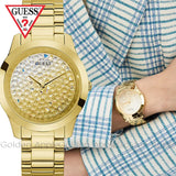 Guess Crush Gold Dial Gold Steel Strap Watch For Women - GW0020L2 Authentic Buy Shop Now