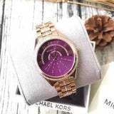 Michael Kors Lauryn Pink Dial Rose Gold Steel Strap Watch for Women - MK3722 Authentic Buy Shop Now
