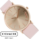 Coach Delancey Gold Dial Pink Leather Strap Watch for Women - 14503332 Authentic Buy Shop Now