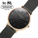 Coach Charles Black Ion Dial Black Mesh Bracelet Watch for Men - 14602470 Authentic Buy Shop Now