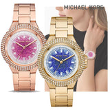 Michael Kors Camille Analog Blue Dial Gold Steel Strap Watch For Women - MK7341 Authentic Buy Shop Now