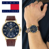 Tommy Hilfiger Daniel Blue Dial Brown Leather Strap Watch for Men - 1710380 Authentic Buy Shop Now