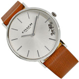 Coach Charles Silver Dial Brown Leather Strap Watch for Men - 14602152 Authentic Buy Shop Now