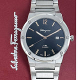 Salvatore Ferragamo F-80 Classic Black Dial Silver Steel Strap Watch for Men - SFDT02423 Authentic Buy Shop Now