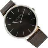 Coach Charles Black Dial Brown Leather Strap Watch for Women - 14602156 Authentic Buy Shop Now