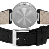 Gucci G Interlocking Black Dial Black Leather Strap Watch For Women - YA133301 Authentic Buy Shop Now