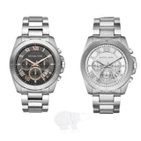 Michael Kors Brecken Chronograph Silver Dial Silver Steel Strap Watch For Women - MK8562 Authentic Buy Shop Now