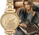 Michael Kors Sofie Quartz Gold Dial Gold Steel Strap Watch For Women - MK4334 Authentic Buy Shop Now