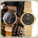 Versace Meander Black Dial Gold Mesh Bracelet Watch for Women - VELW00720 Authentic Buy Shop Now