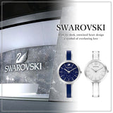 Swarovski Crystalline Delight Analog Blue Dial Two Tone Steel Strap Watch for Women - 5580533 Authentic Buy Shop Now