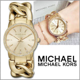 Michael Kors Nini Three Hand Gold Dial Gold Steel Strap Watch For Women - MK3235 Authentic Buy Shop Now
