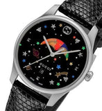 Gucci G-Timeless Moonphase Black Dial Black Leather Strap Watch For Men - YA1264045 Authentic Buy Shop Now