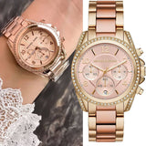 Michael Kors Blair Chronograph Rose Gold Dial Two Tone Steel Strap Watch for Women - MK6316 Authentic Buy Shop Now