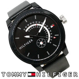 Tommy Hilfiger Denim Quartz Black Dial Black Leather Strap Watch for Men - 1791479 Authentic Buy Shop Now