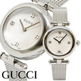 Gucci Diamantissima Quartz Diamonds Mother of Pearl Dial Silver Mesh Bracelet Watch for Women - YA141504 Authentic Buy Shop Now
