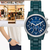 Michael Kors Bradshaw Chronograph Blue Dial Blue Steel Strap Watch For Men - MK6722 Authentic Buy Shop Now
