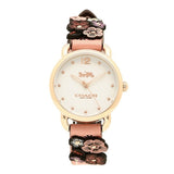 Coach Delancey White Dial Floral Pink Leather Strap Watch for Women - 14502817 Authentic Buy Shop Now
