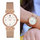 Versace Meander White Dial Rose Gold Mesh Bracelet Watch for Women - VELW00620 Authentic Buy Shop Now