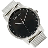 Calvin Klein City Chronograph Black Dial Silver Mesh Bracelet Watch for Men - K2G2G121 Authentic Buy Shop Now
