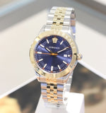 Versace Hellenyium Quartz Blue Dial Two Tone Steel Strap Watch For Men - VEVK00520 Authentic Buy Shop Now