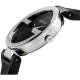 Gucci Interlocking G Iconic Black Dial Black Leather Strap Watch For Men - YA133205 Authentic Buy Shop Now