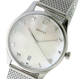 Gucci G-Timeless Mother of Pearl Dial Silver Mesh Bracelet Watch For Women - YA1264040 Authentic Buy Shop Now