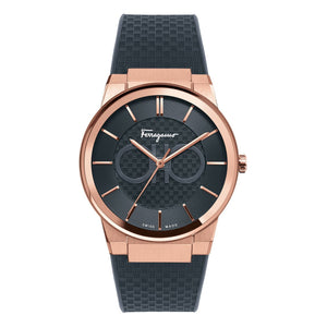 Salvatore Ferragamo Sapphire Black Dial Black Silicone Strap Watch for Men - SFHP00420 Authentic Buy Shop Now