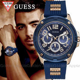 Guess Delta Blue Dial Blue Silicone Strap Watch for Men - GW0051G3 Authentic Buy Shop Now