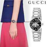 Gucci G Timeless Quartz Diamonds Black Dial Silver Steel Strap Watch For Women - YA1265024 Authentic Buy Shop Now