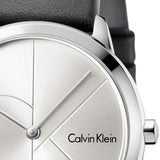 Calvin Klein Minimal Silver Dial Black Leather Strap Watch for Men - K3M211CY Authentic Buy Shop Now