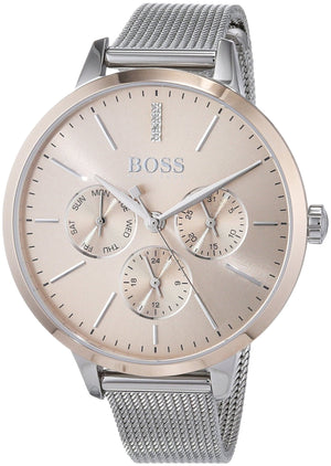 Hugo Boss Symphony Brown Dial Silver Mesh Bracelet Watch for Women - 1502423 Authentic Buy Shop Now
