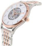 Emporio Armani Meccanico White Dial Two Tone Steel Strap Watch For Men - AR1921 Authentic Buy Shop Now