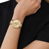 Michael Kors Parker Three Hand Gold Dial Brown Leather Strap Watch For Women - MK2973 Authentic Buy Shop Now
