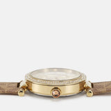 Michael Kors Parker Three Hand Gold Dial Brown Leather Strap Watch For Women - MK2973 Authentic Buy Shop Now