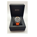 Hugo Boss Energy Chronograph Quartz Black Dial Orange Rubber Strap Watch For Men - 1513970 Authentic Buy Shop Now
