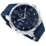 Tommy Hilfiger Luca Chronograph Blue Dial Blue Silicone Strap Watch For Men - 1710489 Authentic Buy Shop Now