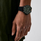 Emporio Armani Diver Chronograph Quartz Green Dial Black Silicon Strap Watch For Men - AR11463 Authentic Buy Shop Now