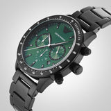 Emporio Armani Mario Chronograph Green Dial Black Steel Strap Watch For Men - AR11472 Authentic Buy Shop Now