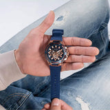 Guess Matrix Multifunction Blue Dial Blue Rubber Strap Watch for Men - GW0423G4 Authentic Buy Shop Now