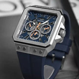 Guess Leo Chronograph Navy Blue Dial Blue Silicone Strap Watch For Men - GW0637G1 Authentic Buy Shop Now