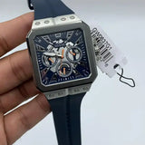 Guess Leo Chronograph Navy Blue Dial Blue Silicone Strap Watch For Men - GW0637G1 Authentic Buy Shop Now