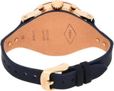Fossil Original Boyfriend Chronograph White Dial Navy Blue Leather Strap Watch for Women - ES3838 Authentic Buy Shop Now