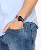 Fossil Neutra Chronograph Blue Dial Brown Leather Strap Watch for Men - FS5453 Authentic Buy Shop Now
