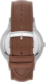 Emporio Armani Renato Quartz Silver Dial Brown Leather Strap Watch For Men - AR11185 Authentic Buy Shop Now